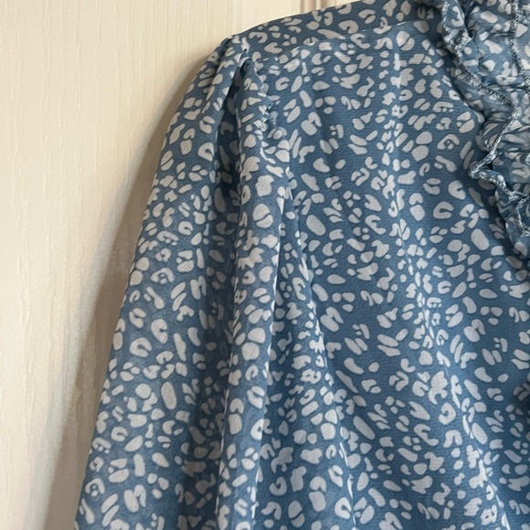 TikTok famous Ruffled layer long sleeve open back swing‎ mini dress Small - Picture 7 of 15